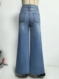 Casual Retro Washed Wide-Leg Jeans  Loose Fit Slimming and Leg-Lengthening