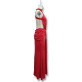 New Sexy Solid-Color Slim-Fit Backless Fishtail Dress