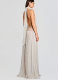 2026 Sexy Halter-Neck Backless Gown With Rhinestone Embellishment and High Slit