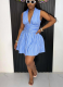Stylish Striped Sleeveless Fit-and-Flare Dress