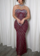 Stylish Rhinestone-Embellished Sleeveless Slim-Fit Evening Gown