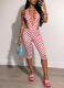 New Summer Polka-Dot Print Slim-Fit Sleeveless Shorts Set