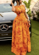 Stylish Printed Sleeveless Slim-Fit Low-Waist Maxi Dress