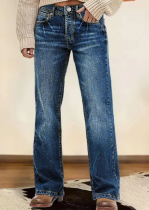 New Retro High-Waisted Slim-Fit Loose Wide-Leg Jeans