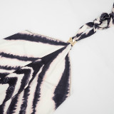 New Zebra-Print Halter Mini Dress With Gold Ring Detail and Open Back