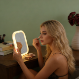 Free Shipping: LED Smart Portable Makeup Mirror (Built-in Lighting) — Desktop Vanity Model. An ideal choice for students' hair care and beauty routines, and a perfect decorative accent for the bedroom. Free Shipping.