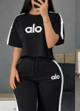Women's Casual & Sporty Two-Piece Set: Stylish New Spring Wide-Leg Pants