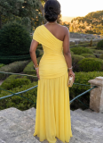 Stylish Women's Sexy Sleeveless Asymmetric Neckline Slim-Fit Slit Dress
