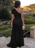Stylish Women's Sexy Sleeveless Asymmetric Neckline Slim-Fit Slit Dress