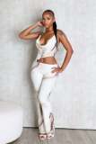 Stylish Batik Printing Women Hollow-out Halter Slim Length Jumpsuit NTY-7622