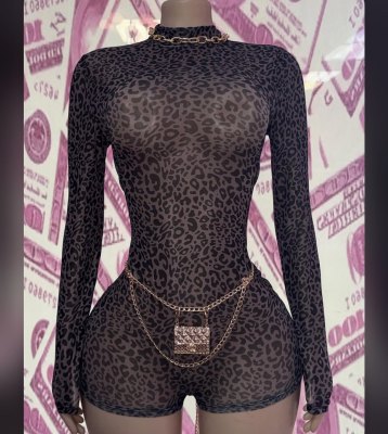 2026 Fashionable Leopard Print Romper LCYM-202673