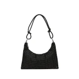 Fashionable Rhinestone-Embellished Small Square Shoulder/Handbag