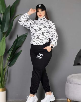 Autumn Winter Women Printed Long Sleeves Tops With Bodycon Pants Sets CY-5074