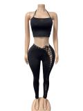 Sexy Camisole and Cut-Out Pants Set With Side Lace-Up Detail FC-1581