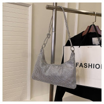 Fashionable Rhinestone-Embellished Small Square Shoulder/Handbag
