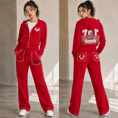 U Shape Slimming Zipper Long-Sleeve Sweatshirt Hoodied For Casual Sportswear Set FC-1528