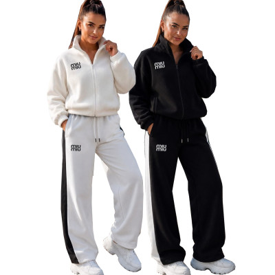 Casual Two Pieces Suits Women Long Sleeves Zipper Cardigan Jacket And Long Pants SFY-TW928