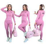 Zipper Jacket High Waist Tight Hip Raising Yoga Wear Set Two-piece Set CY-6428