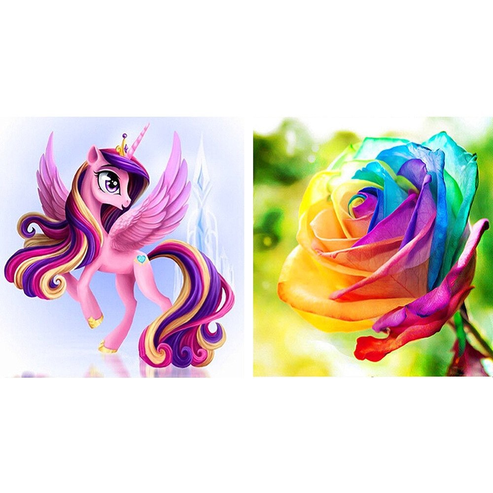 Unicorn And Flower 5d Diamond Painting Kits Drill Rhinestone Eco Friendly Diy Art Craft Home Decor
