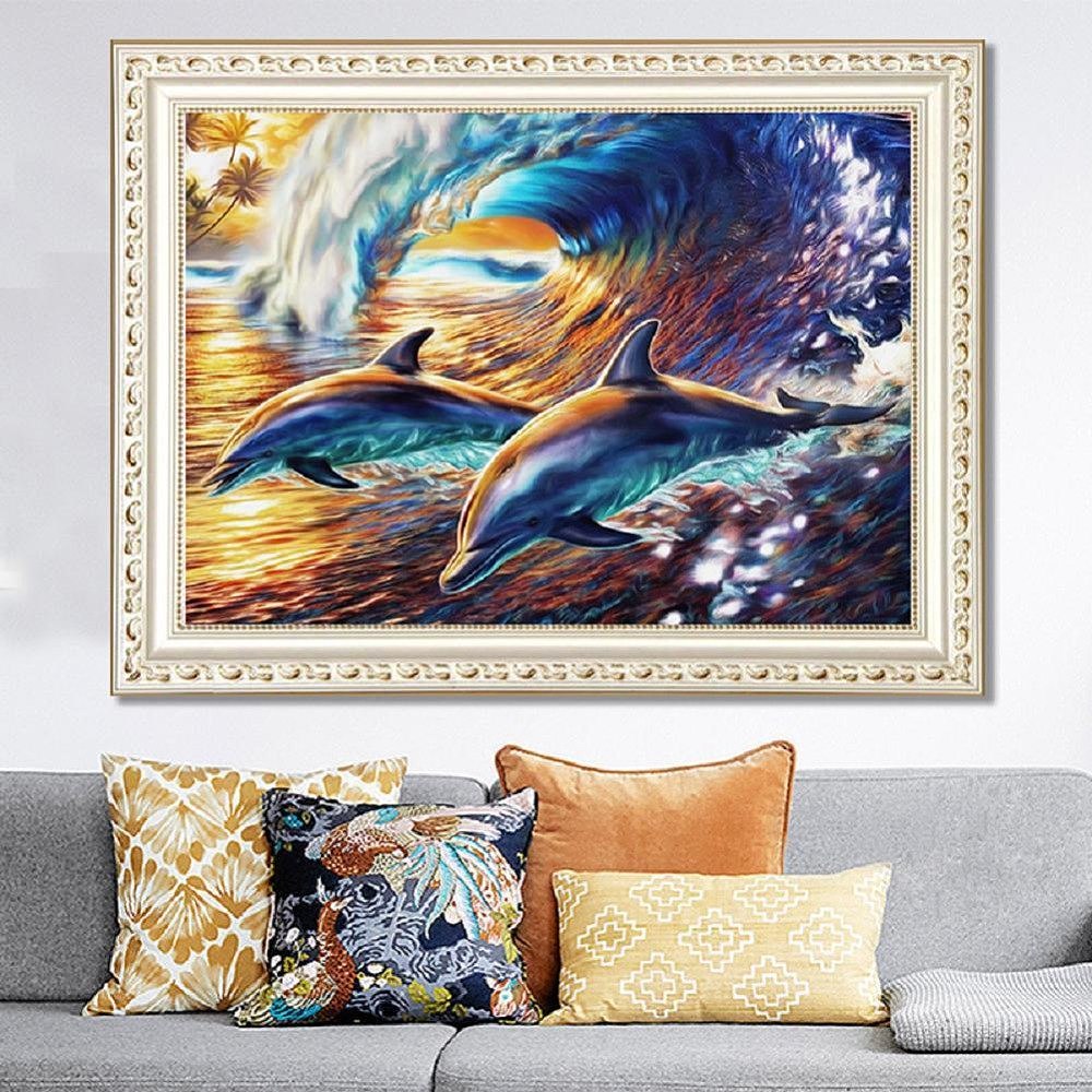 Dolphin 5d Diamond Painting Kits Eco Friendly Diy Art Craft For