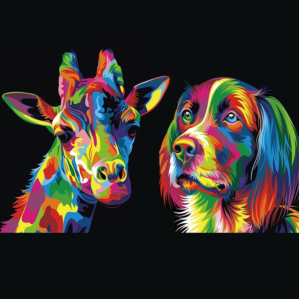 Giraffe And Dog 5d Diamond Painting Kits Drill Rhinestone Eco