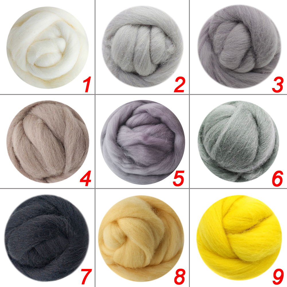 1 0.35oz Needle Felting Wool Roving Merino 70S Grade Eco-Friendly Super Soft Natural Wool Fiber for Needle Felting Kit 40 Color Options 