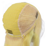 Ulovewigs Pre Plucked Human Virgin Hair yellow Color Transparent Lace Front Wig  Free Shipping(ULW0019)