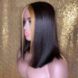 Ulovewigs Human Virgin Hair ombre bob Pre Plucked 13*4 Transparent Lace Front Wig  Free Shipping(ULW0038)