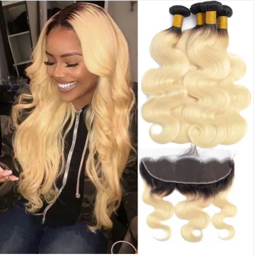 Ulovewigs 300% Density Pre Plucked 1b/613 Body Wave Wigs Made By Human Hair Bundles and Frontal(13*4) With Free Shipping (ULW0071)