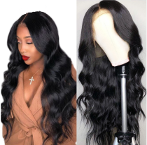 Ulovewigs Human Virgin Hair Pre Plucked Body Wave Transparent Lace Front Wig Free Shipping(ULW0072)