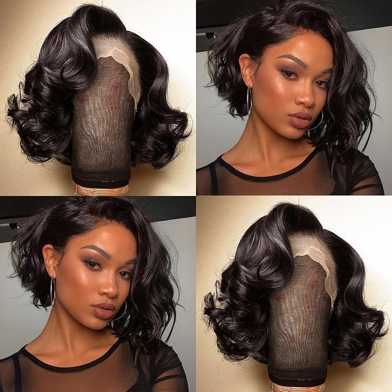 Ulovewigs Human Virgin Hair Pre Plucked Transparent  Lace Front Wig  Free Shipping(ULW0089)
