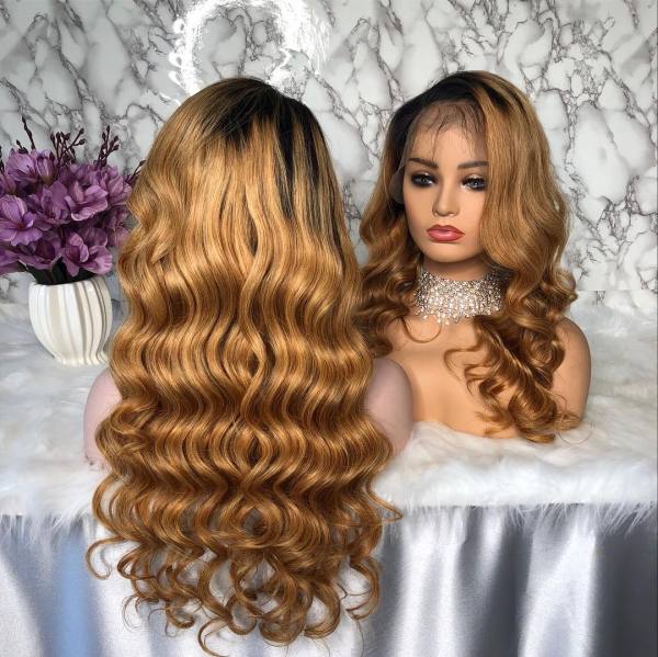 Ulovewigs Human Virgin Hair Pre Plucked Transparent Lace Front Wig  Free Shipping(ULW0098)