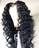 Ulovewigs Human Virgin Hair Loose deep Curl Pre Plucked Transparent Lace Front Wig  Free Shipping(ULW0046)