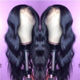 Ulovewigs Human Virgin Hair Black Wave Pre Plucked Lace Front Wig Free Shipping (ULW0110)