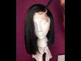 Ulovewigs Human Virgin Hair Black Bob Pre Plucked Transparent Lace Front Wig  Free Shipping (ULW0108)