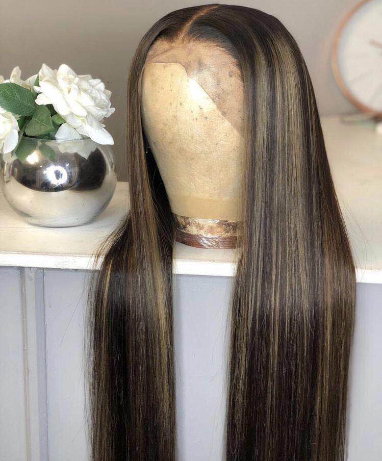 Ulovewigs Human Virgin Hair Goddess Style Pre Plucked Transparent Lace Front Wig Free Shipping(ULW0123)