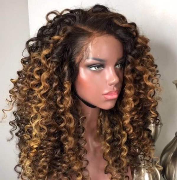 Ulovewigs Human Virgin Hair Ombre Wave Pre Plucked Transparent Lace Front Wig  Free Shipping (ULW0177)