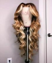 Ulovewigs Human Virgin Hair Ombre Wave Pre Plucked Transparent Lace Front Wig  Free Shipping (ULW0185)