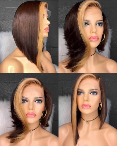 Ulovewigs Human Virgin Hair Pre Plucked Transparent Lace Front Wig Free Shipping (ULW0299)