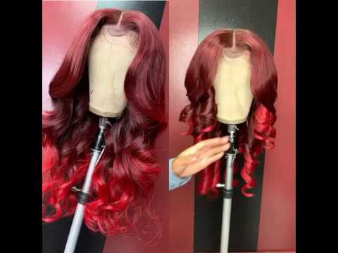 Ulovewigs Human Virgin Hair Pre Plucked Transparent Lace Front Wig  Free Shipping (ULW0352)