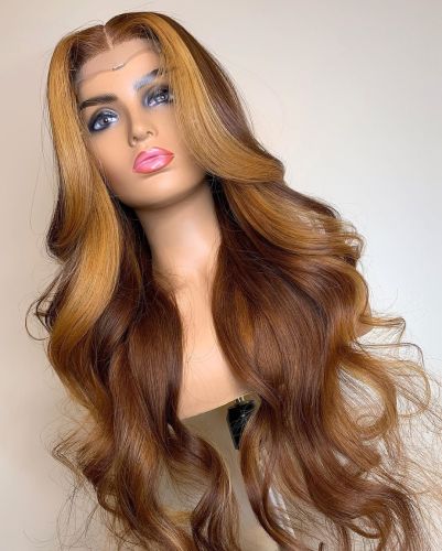 Ulovewigs Human Virgin Hair Pre Plucked Transparent Lace Front Wig  Free Shipping (ULW0418)