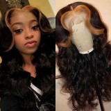 Ulovewigs Human Virgin Hair  Pre Plucked 13*4 Transparent Lace Front Wig Free Shipping(ULW0039)