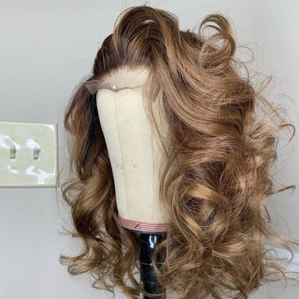Ulovewigs Human Virgin Hair Pre Plucked Transparent Lace Front Wig  Free Shipping (ULW0442)