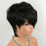 Ulovewigs Human 1#color Virgin Hair Pre Plucked  Full Lace Wig short bob Free Shipping (ULW0444)