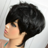 Ulovewigs Human 1#color Virgin Hair Pre Plucked  Full Lace Wig short bob Free Shipping (ULW0444)