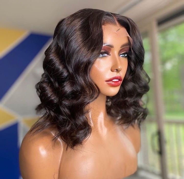Ulovewigs Human Virgin Hair  Pre Plucked Lace Front Wig  Free Shipping (ULW0487)