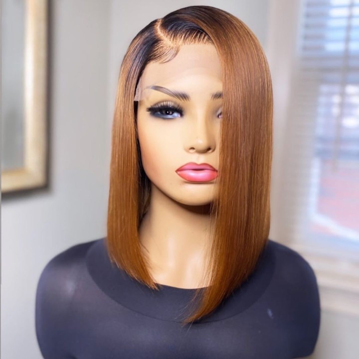 Ulovewigs Human Virgin Hair Pre Plucked Transparent Lace Front Wig  Free Shipping (ULW0495)
