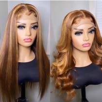 Ulovewigs Human Virgin Hair Pre Plucked Transparent Lace Front Wig  Free Shipping (ULW0512)