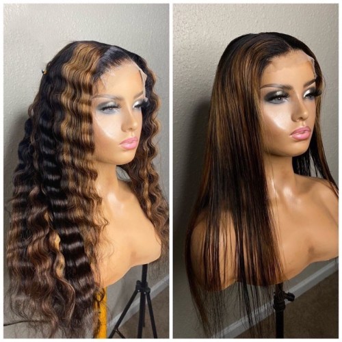 Ulovewigs Human Virgin Hair Pre Plucked Transparent Lace Front Wig  Free Shipping (ULW0513)