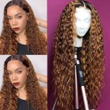 Ulovewigs Human Virgin Hair Wave Pre Plucked Transparent Lace Front Wig  Free Shipping (ULW0060)